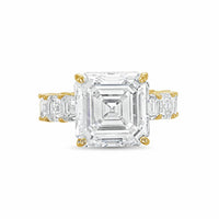 Diana M Jewels - Women's Asscher Lab-Grown Diamond Engagement Ring (10.00 Ct) - Bold