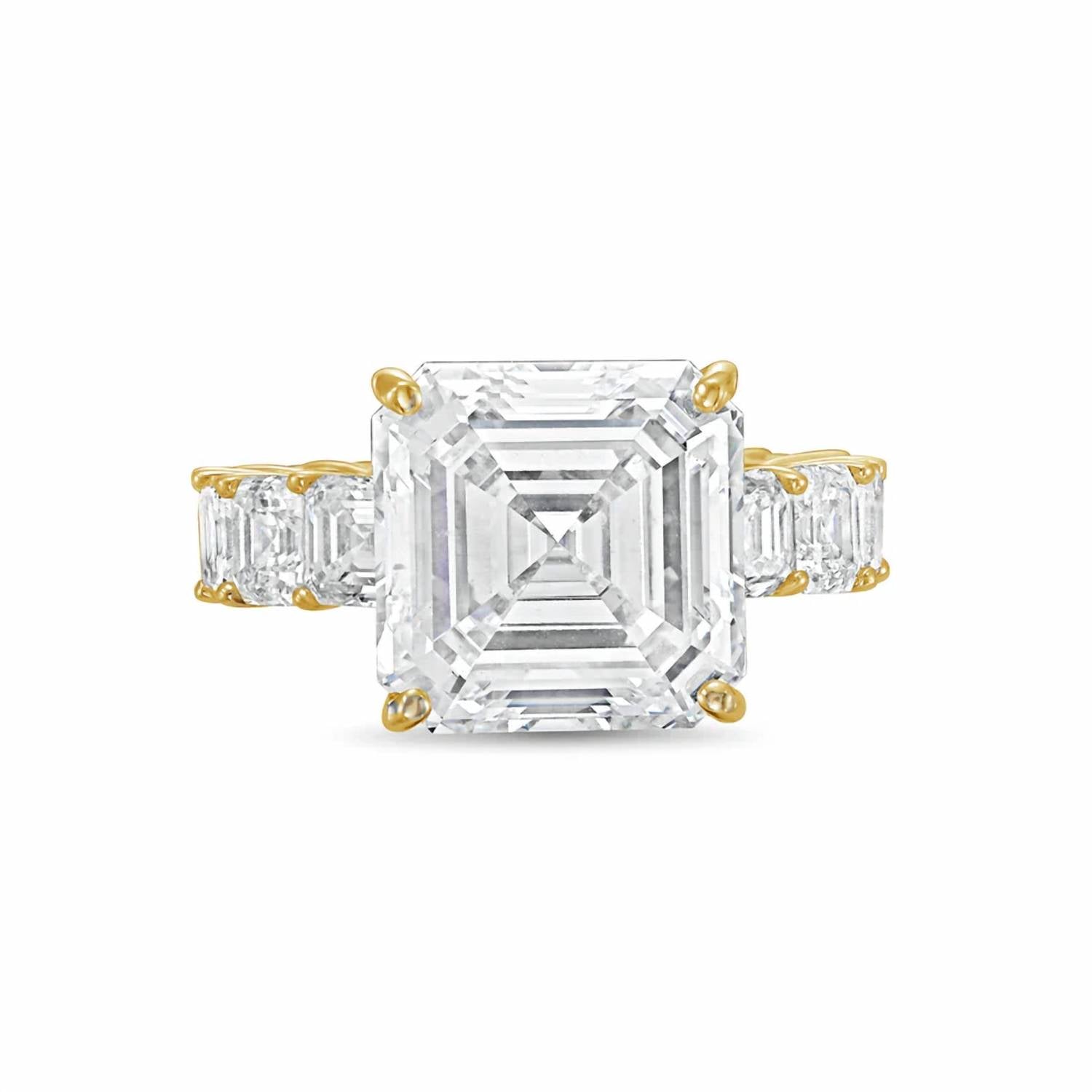 Diana M Jewels - Women's Asscher Lab-Grown Diamond Engagement Ring (10.00 Ct) - Bold