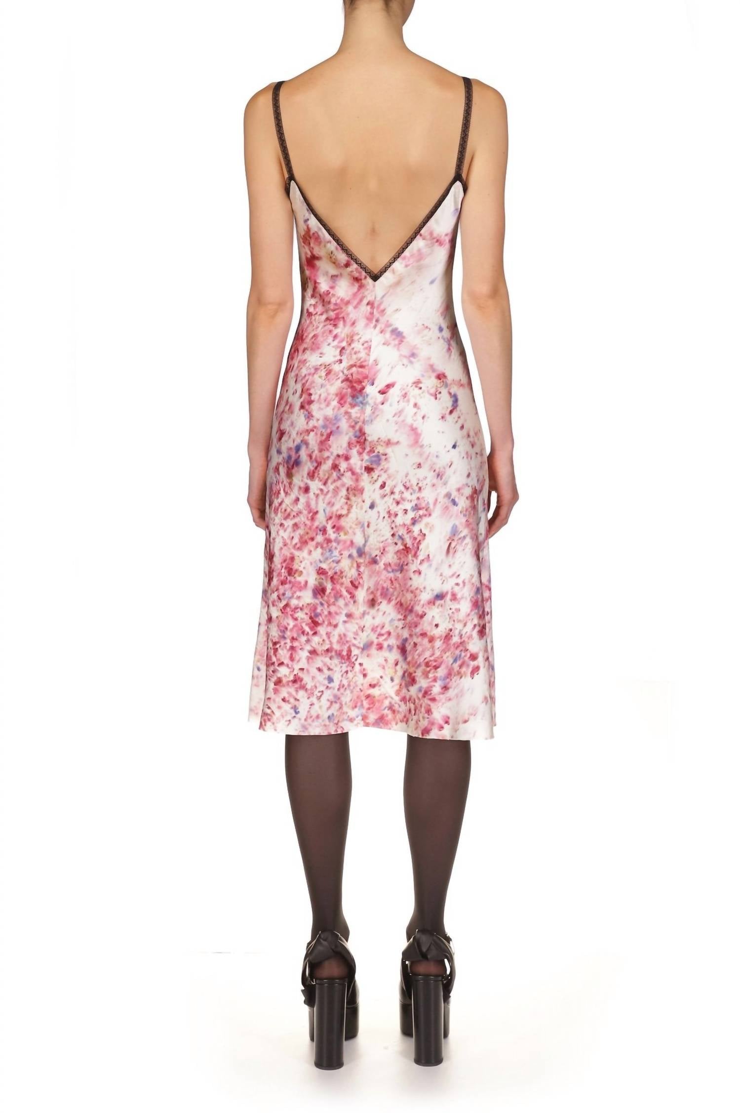 Marina Moscone - Floral Print Midi Slip Dress