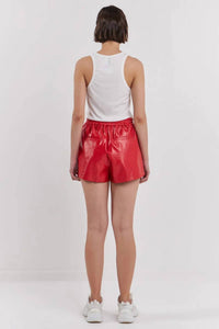 Grey Lab - High-waisted Faux Leather Short