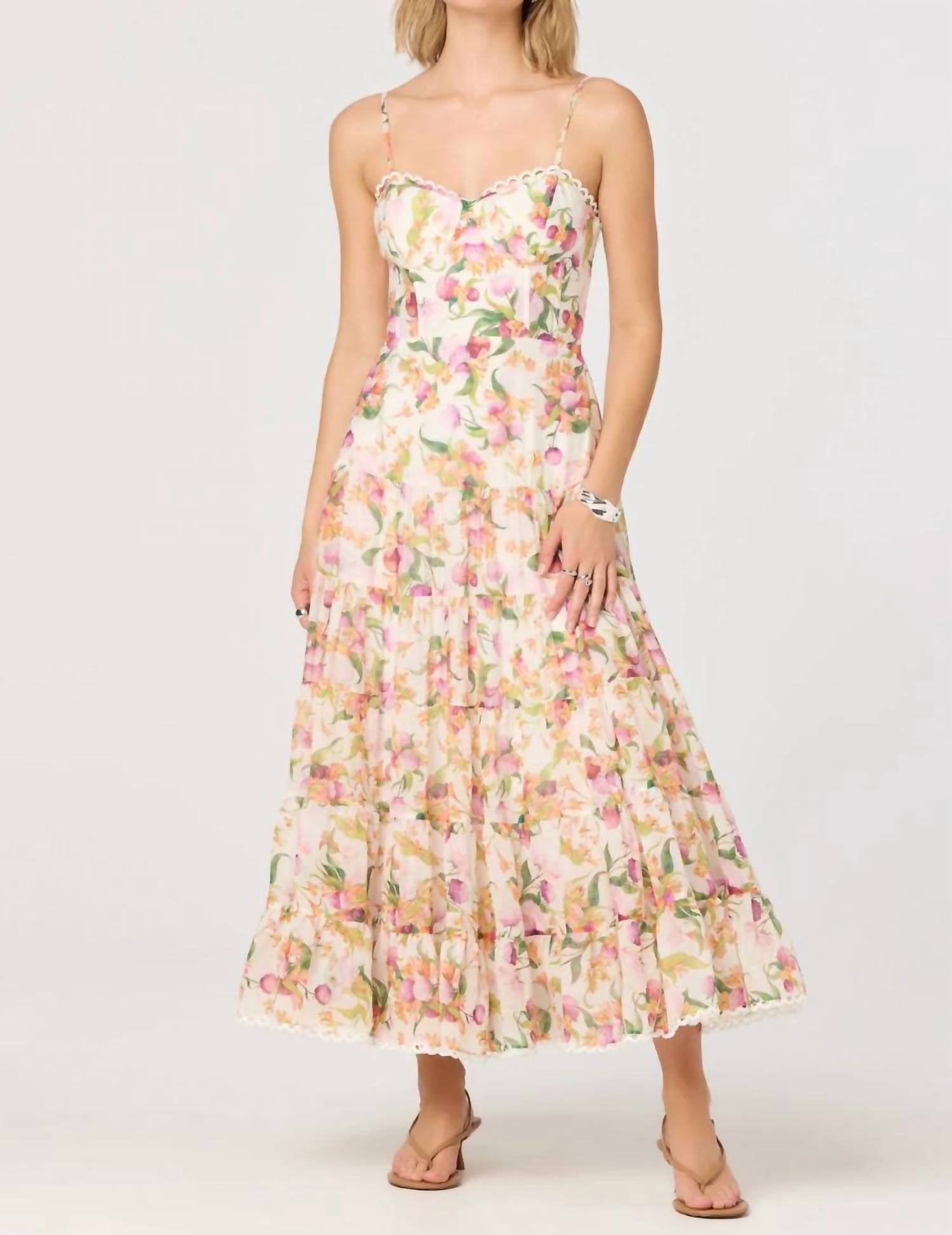 Astr - Lianna Floral Bustier Maxi Dress