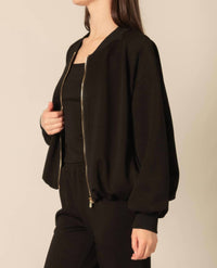 P.CILL Butter Modal Bomber Jacket in black - women's jacket - alternate view