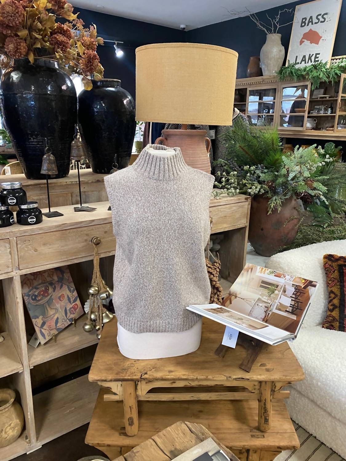 Maynas Women's Sleeveless Sweater in oatmeal - women's sweater