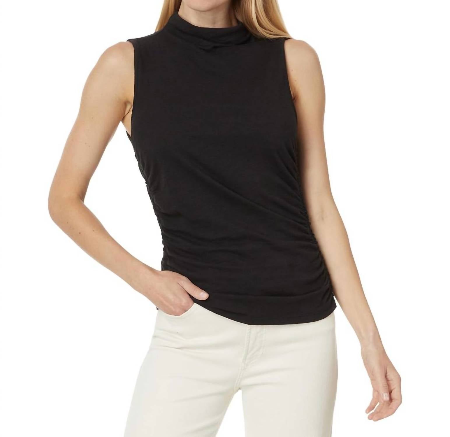 Lilla P - Shirred Mock Neck Tank Top