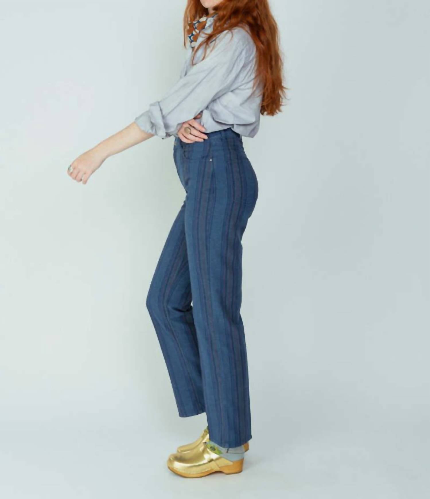 Chloe - Stora Ruby Stripe Denim Trouser