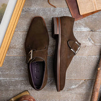 Zelli Italia - Men's Hebilla Italian Suede Monk Strap Shoe
