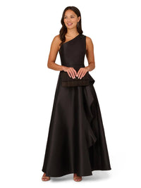 Adrianna Papell - One Shoulder Mikado Gown