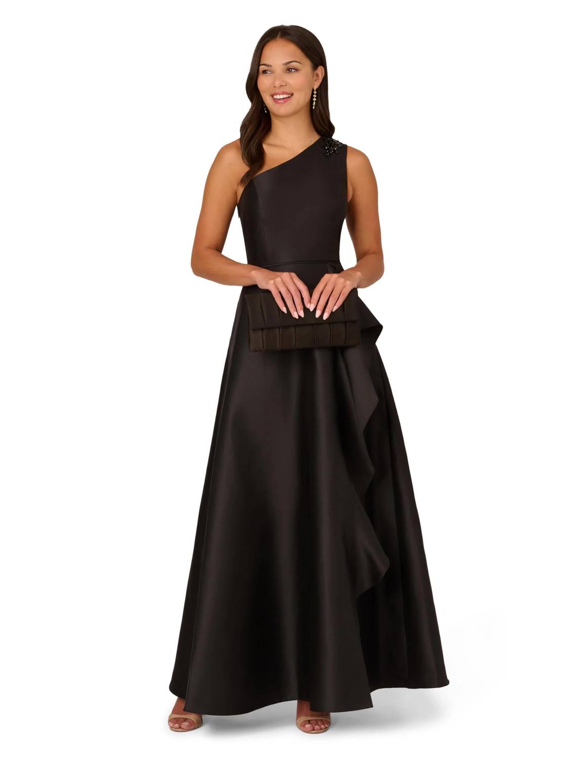 Adrianna Papell - One Shoulder Mikado Gown
