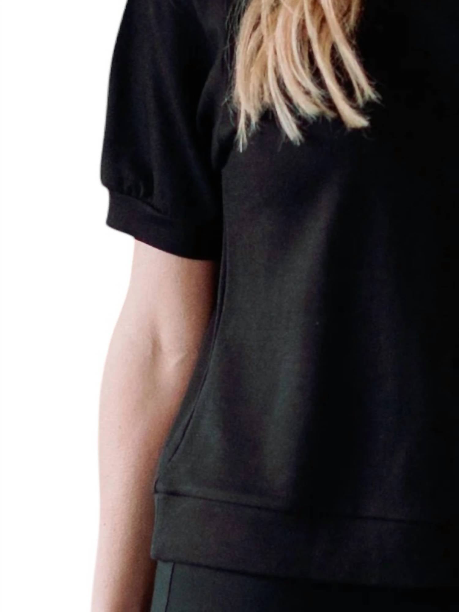 Yala - Berkeley Puff Short Sleeve Bamboo & Organic Cotton Raglan Sweatshirt Top