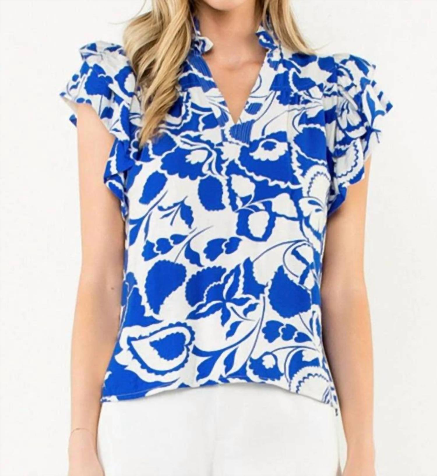 Thml - Flutter Sleeve Print Top