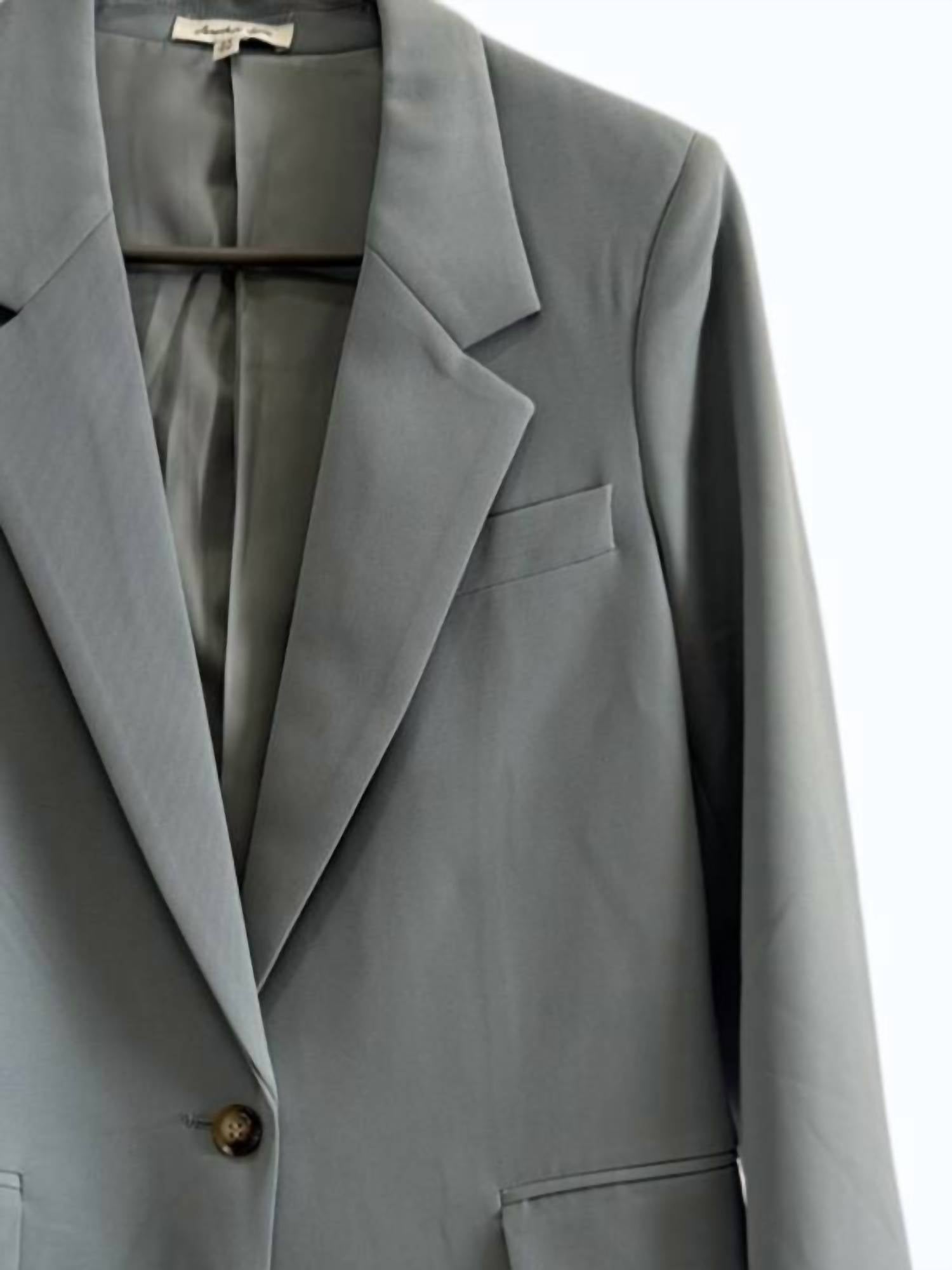 Another Love Berkley Blazer in dusty blue - women's jacket - detail view
