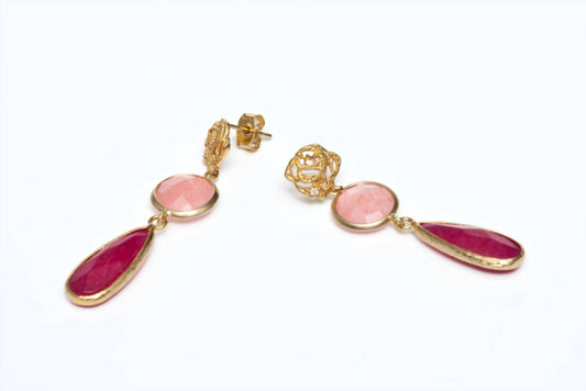 Avenue Chic - Women's Rose Teardrop Earrings