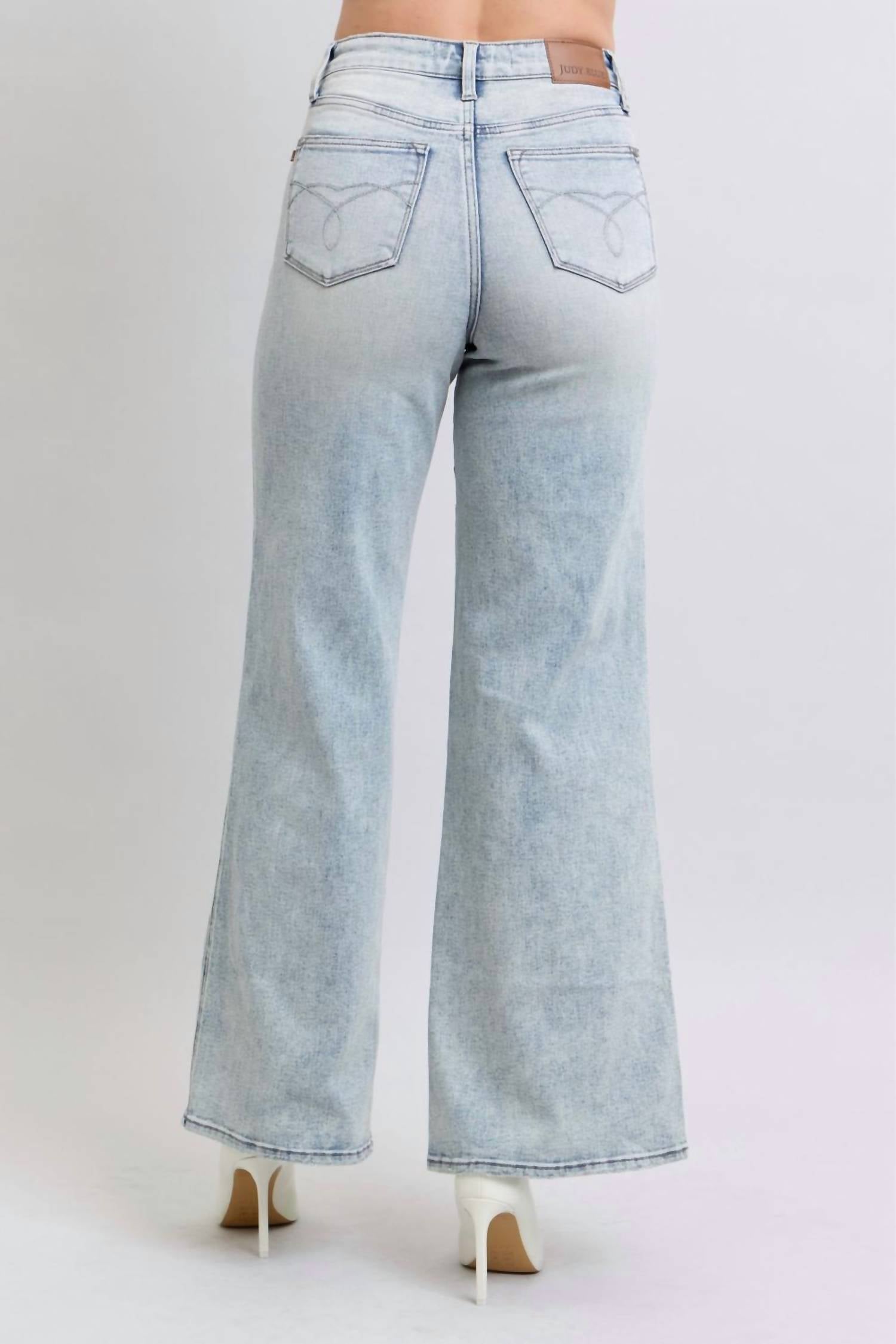 Judy Blue - High Waist Tummy Control Retro Wide Leg Denim Jean