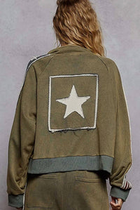 Pol - French Terry Star And Striped Jacket And Jogger Set