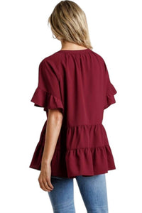 Umgee - Mandarin Tiered Ruffle Top