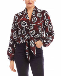 Fifteen Twenty - Scarlet Long Sleeve Tie Front Top
