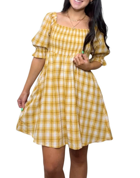 Kori - ANDREA SMOCKED PLAID DRESS