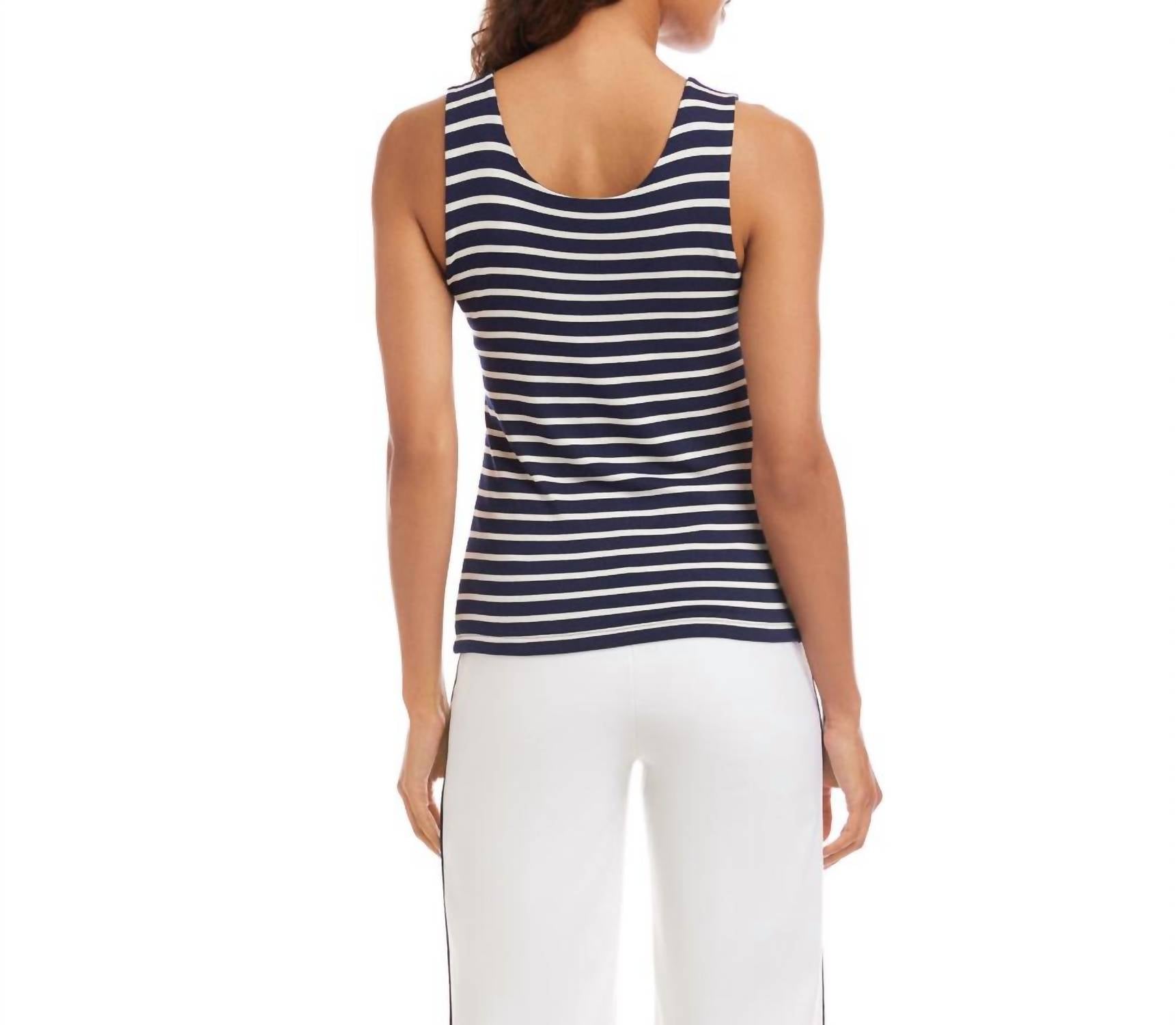Karen Kane - Stripe Scoop Neck Double Layer Tank