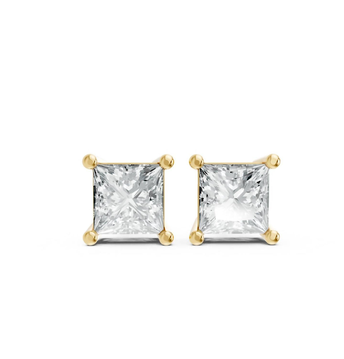 Aamiaa - Women's Princess Shape 4 Prong Push Back Studs