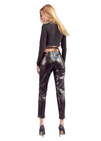 Kancan - Snakeskin Coated Straight Leg Jean