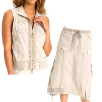 Xcvi - Kirsten Poplin Pocket Vest Or Skirt