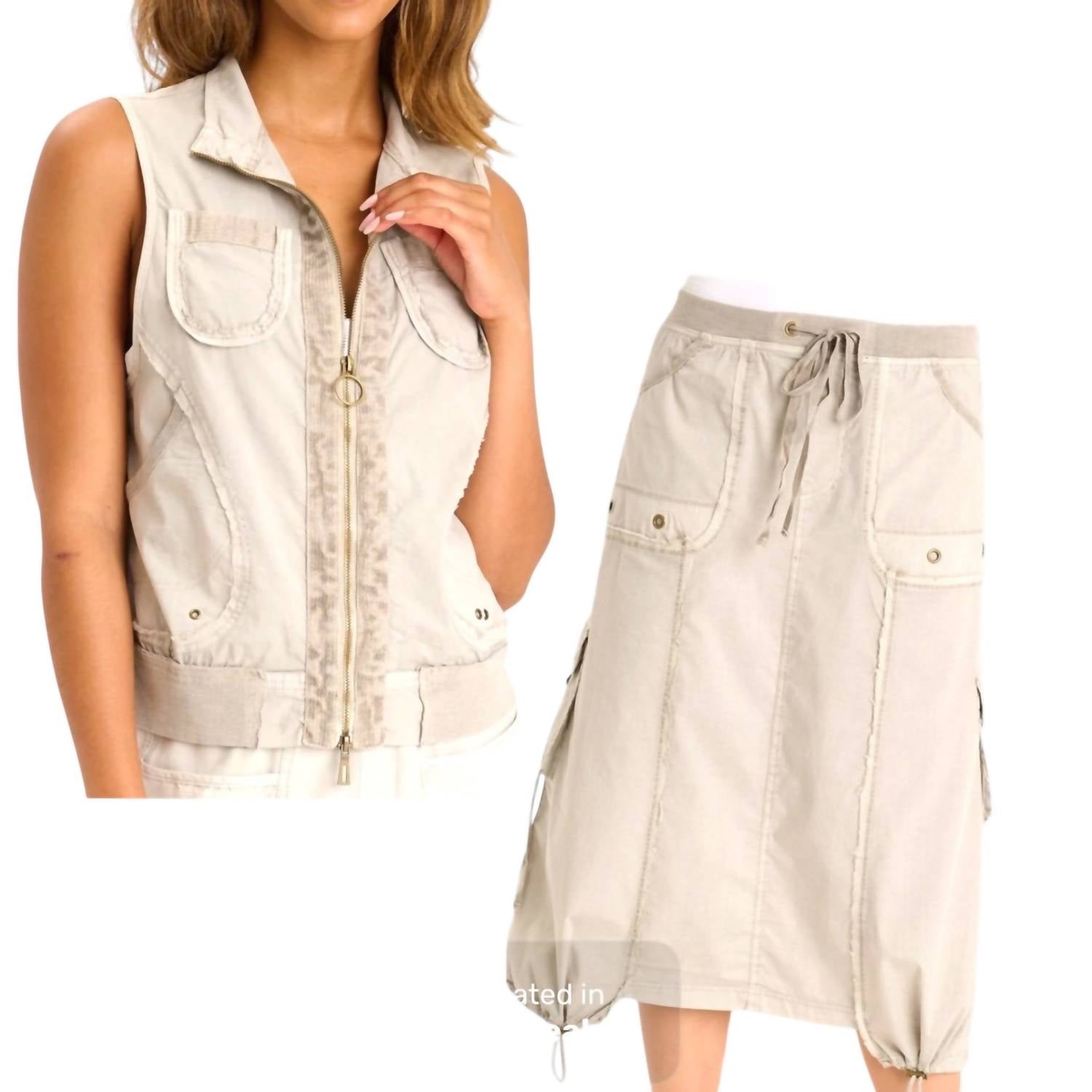 Xcvi - Kirsten Poplin Pocket Vest Or Skirt