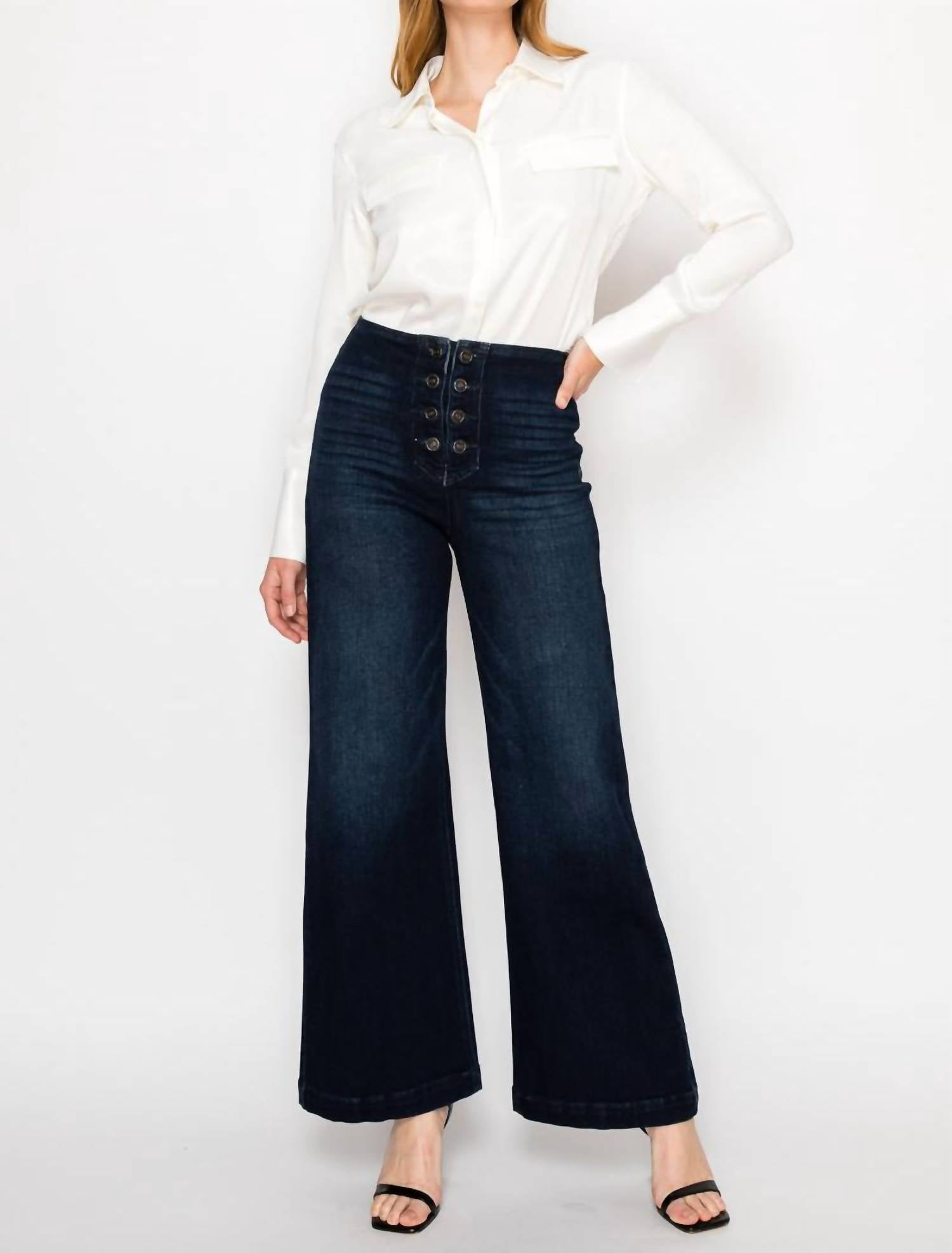 Artemis Vintage - Eco Friendly Ultra High Rise Slim Palazzo Sailor Jean