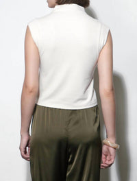GREYLIN Paloma Funnel Neck Top in ivory 1 - women's tank top - detail view