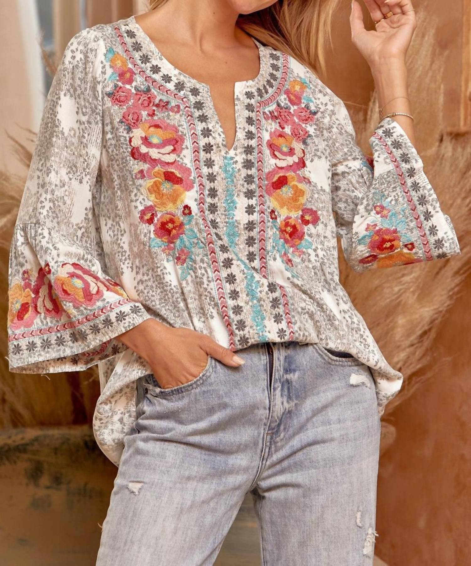 Andree By Unit - South Beach Embroidered Leopard Top