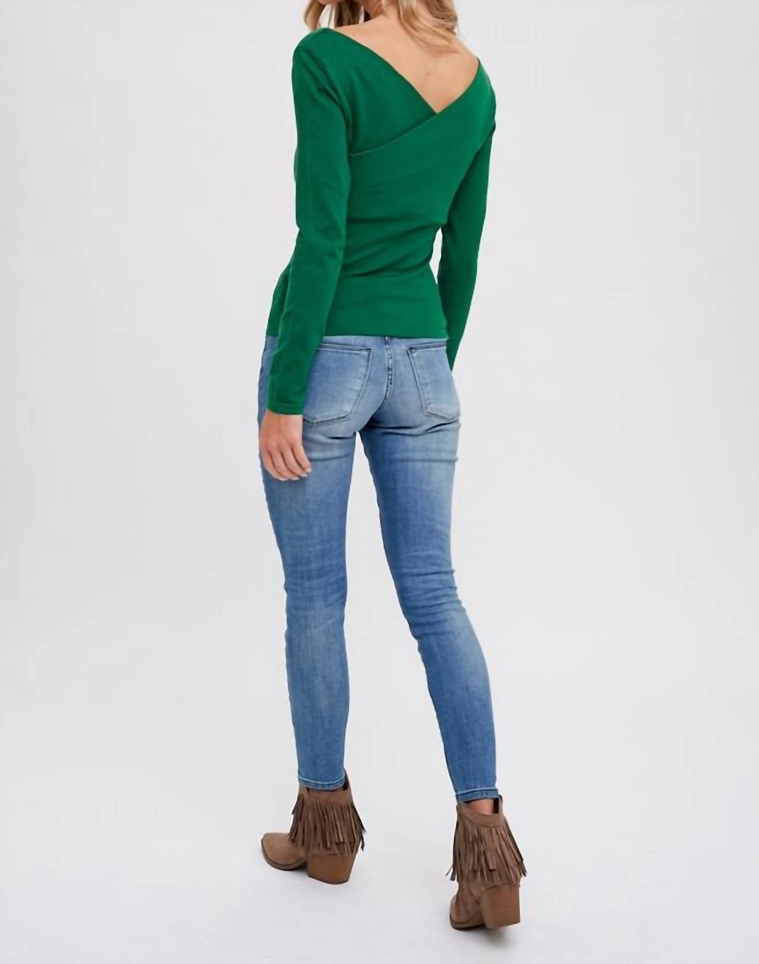 Bluivy - Surplice Vneck Knit Top