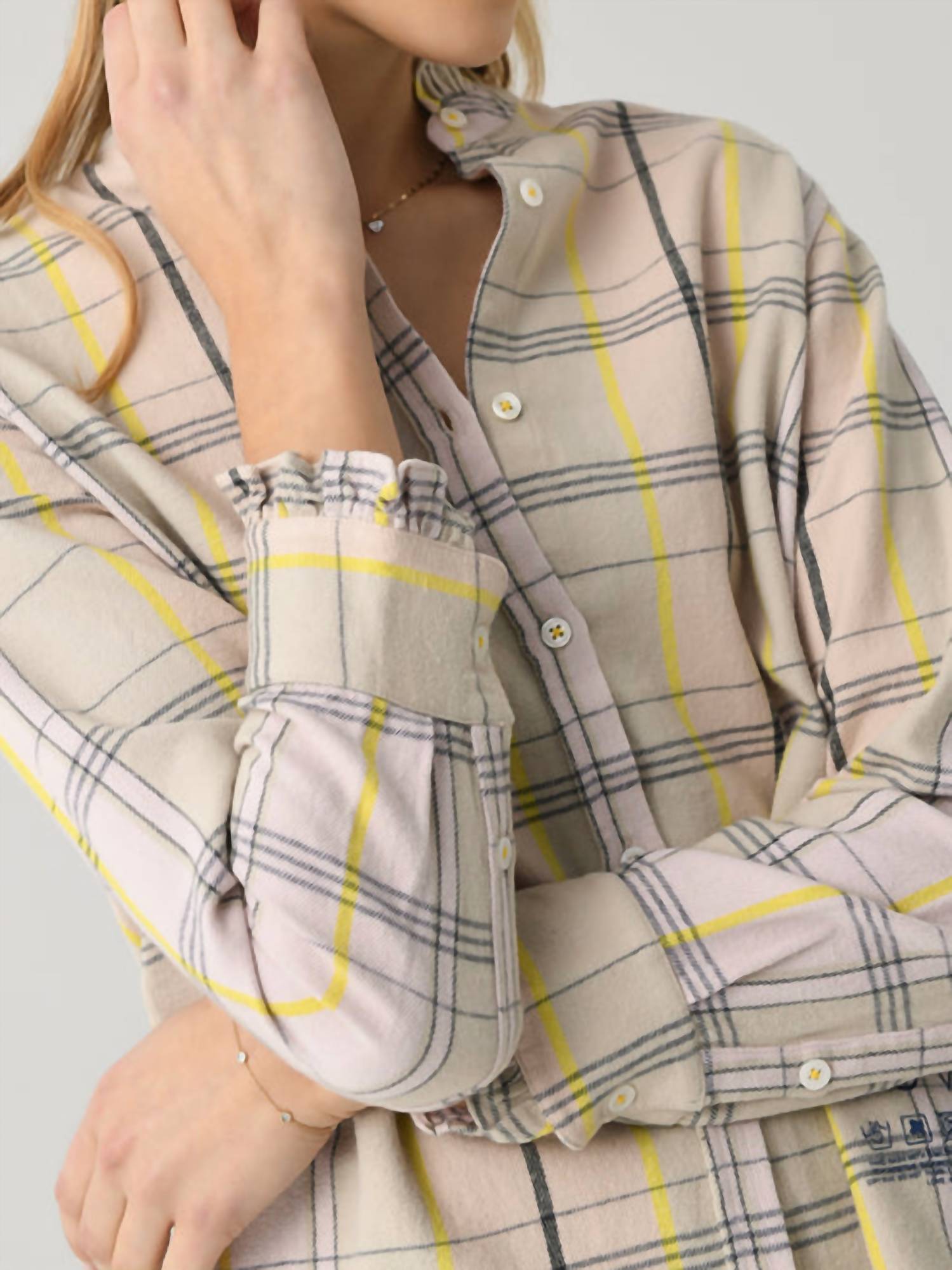 Kerri Rosenthal - Mia Cabin Plaid Ruffle Shirt