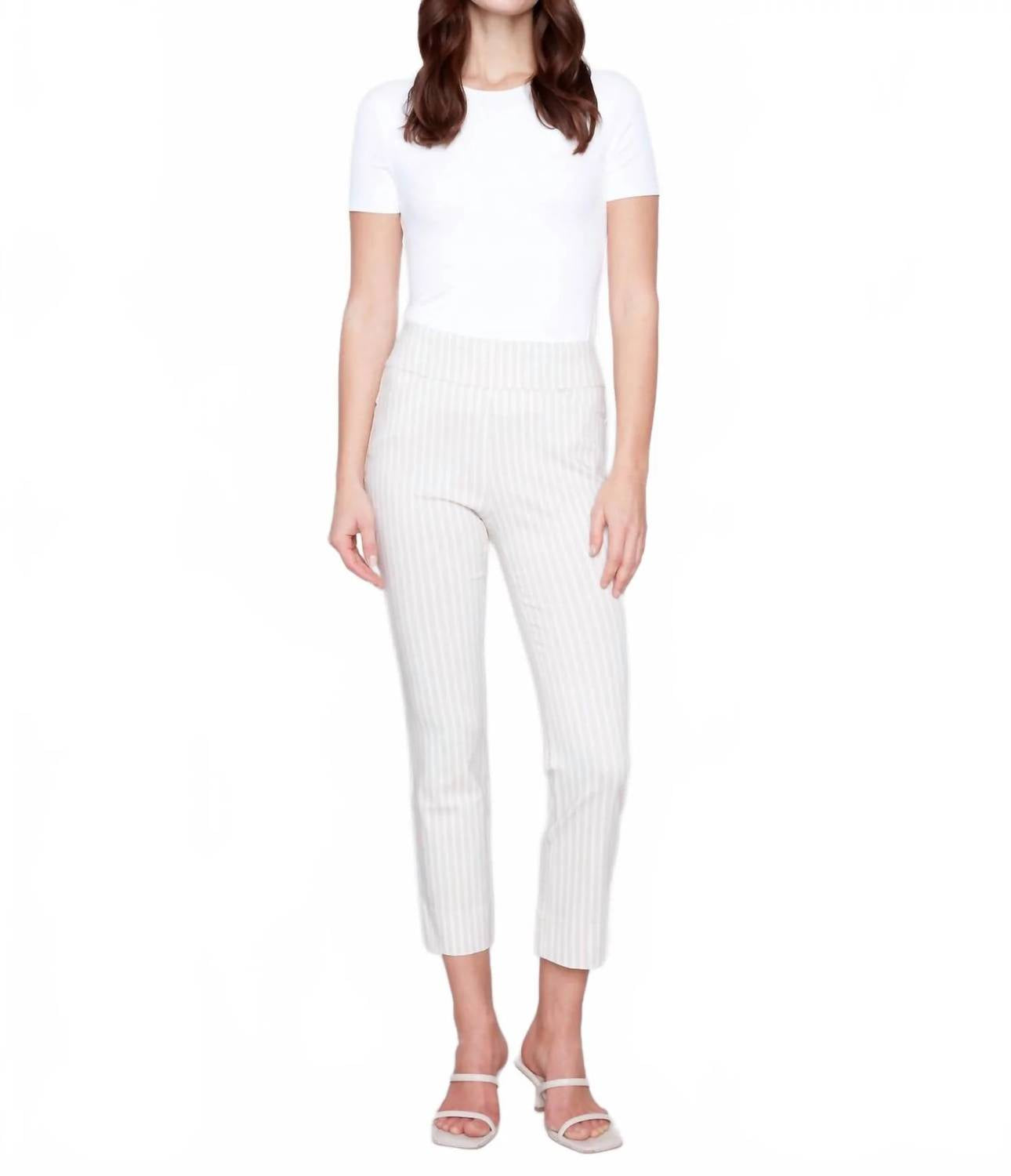 Charlie B - Stripe With Pockets Capri Pants