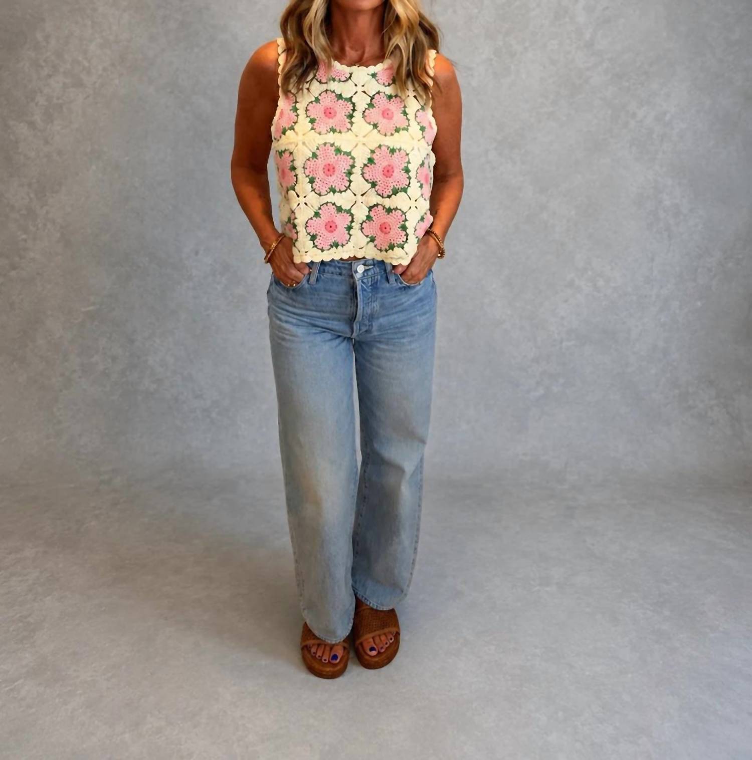 Urban Daizy - Floral Crochet Tank Top