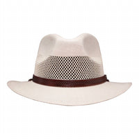 American Hat Makers - Safari Vented Straw Fedora Hat