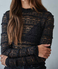 By Together - Woven Lace See Through Mock Top