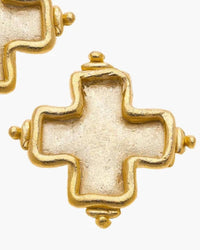 Susan Shaw - Women's Square Cross Studs Earrings