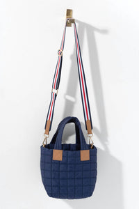 Shiraleah Women's Ezra Mini Tote Cross-body Bag in navy - women's bag - detail view