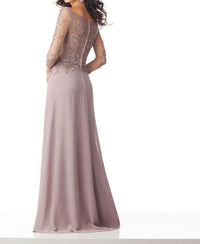 Mgny - Beaded Embroidery On Net Chiffon Gown