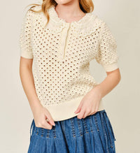 Aaron & Amber - Crochet Sweater Top