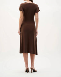 Joseph Ribkoff - Ruffled Sleeves Midi Wrap Dress