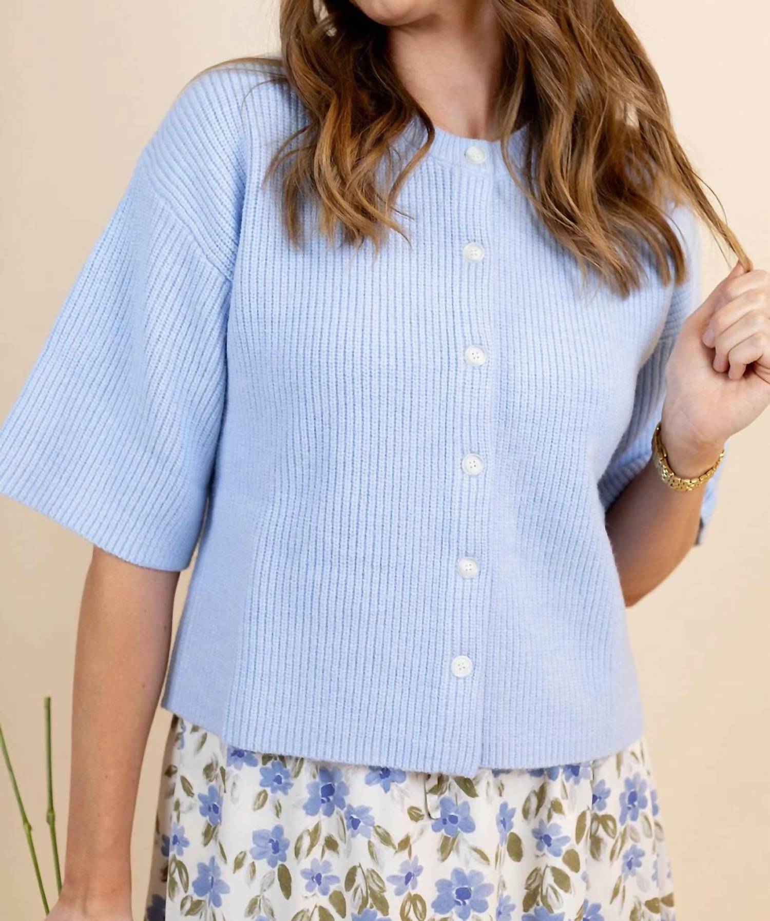 Aureum - Alix Short-sleeve Knit Cardigan