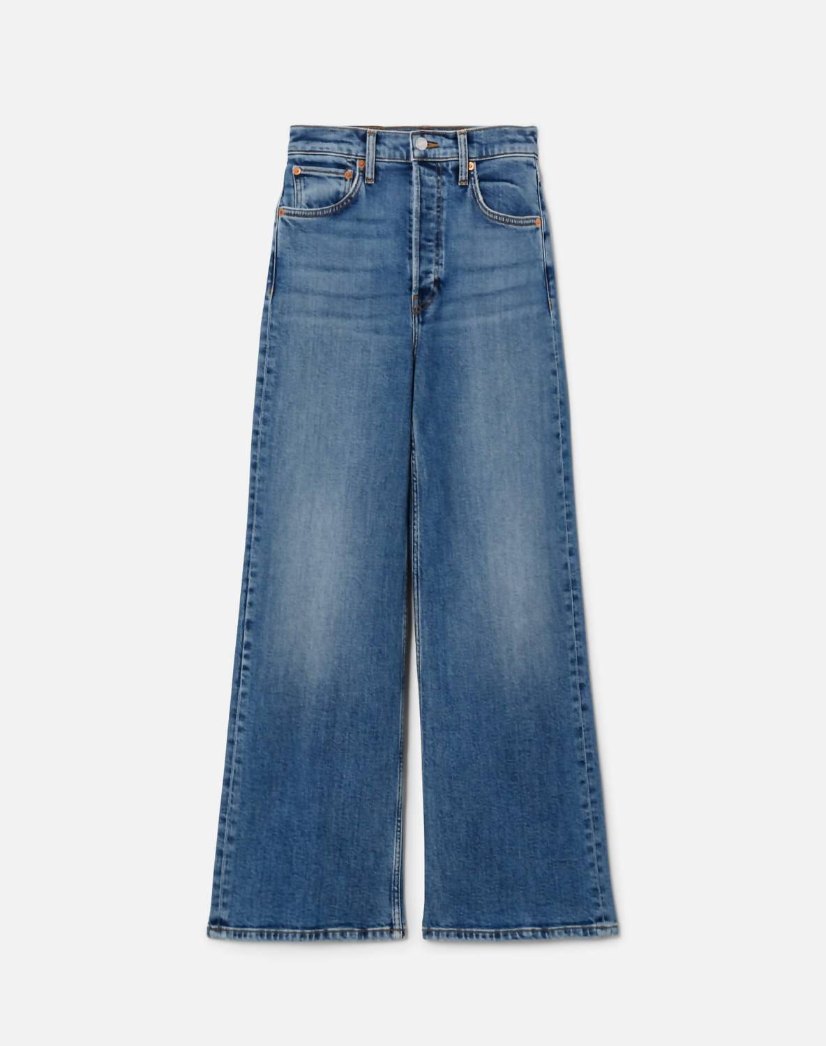 Re/Done - High Rise Wide Leg Crop Jeans