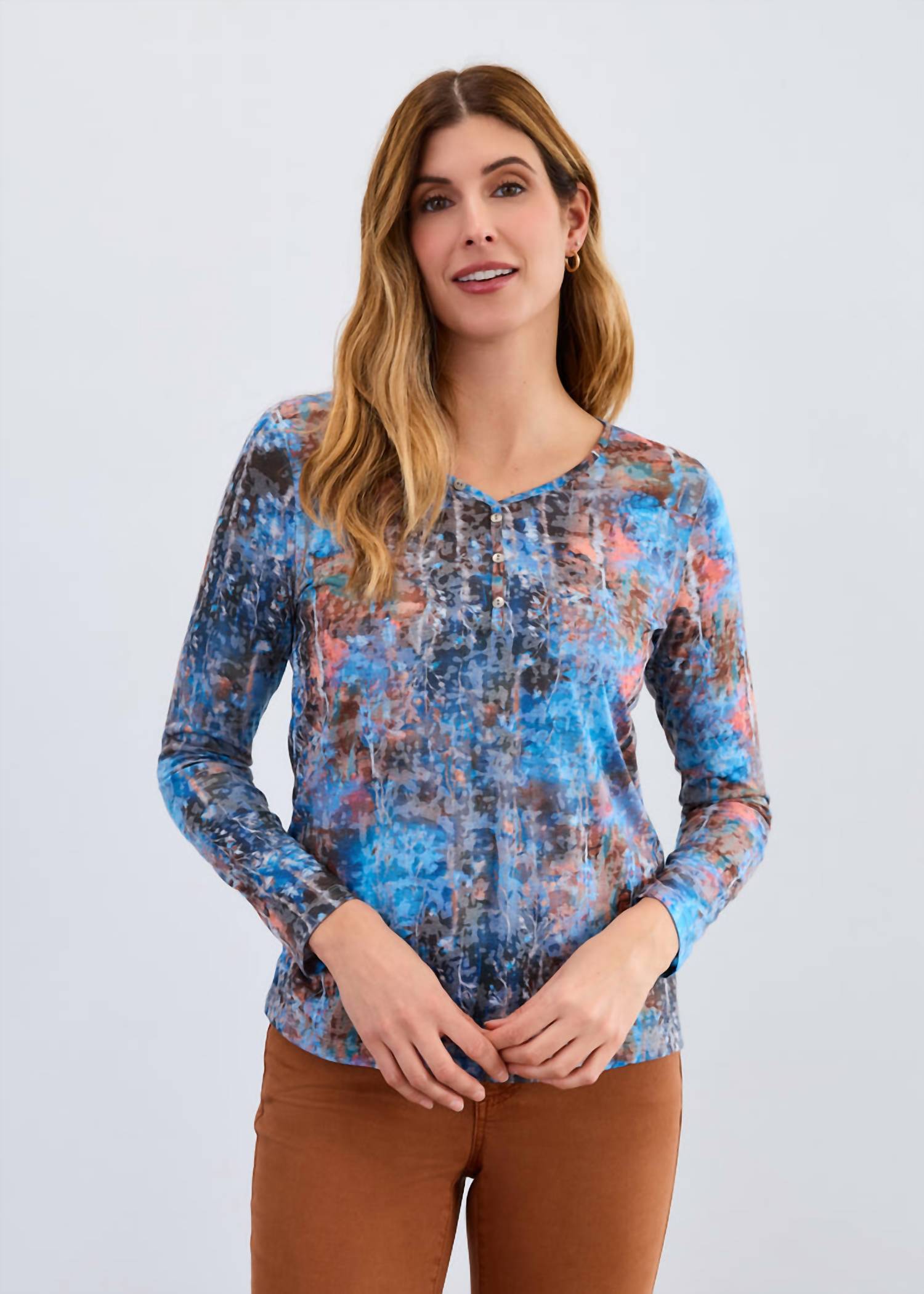 Fdj - Long Sleeve V Neck Top