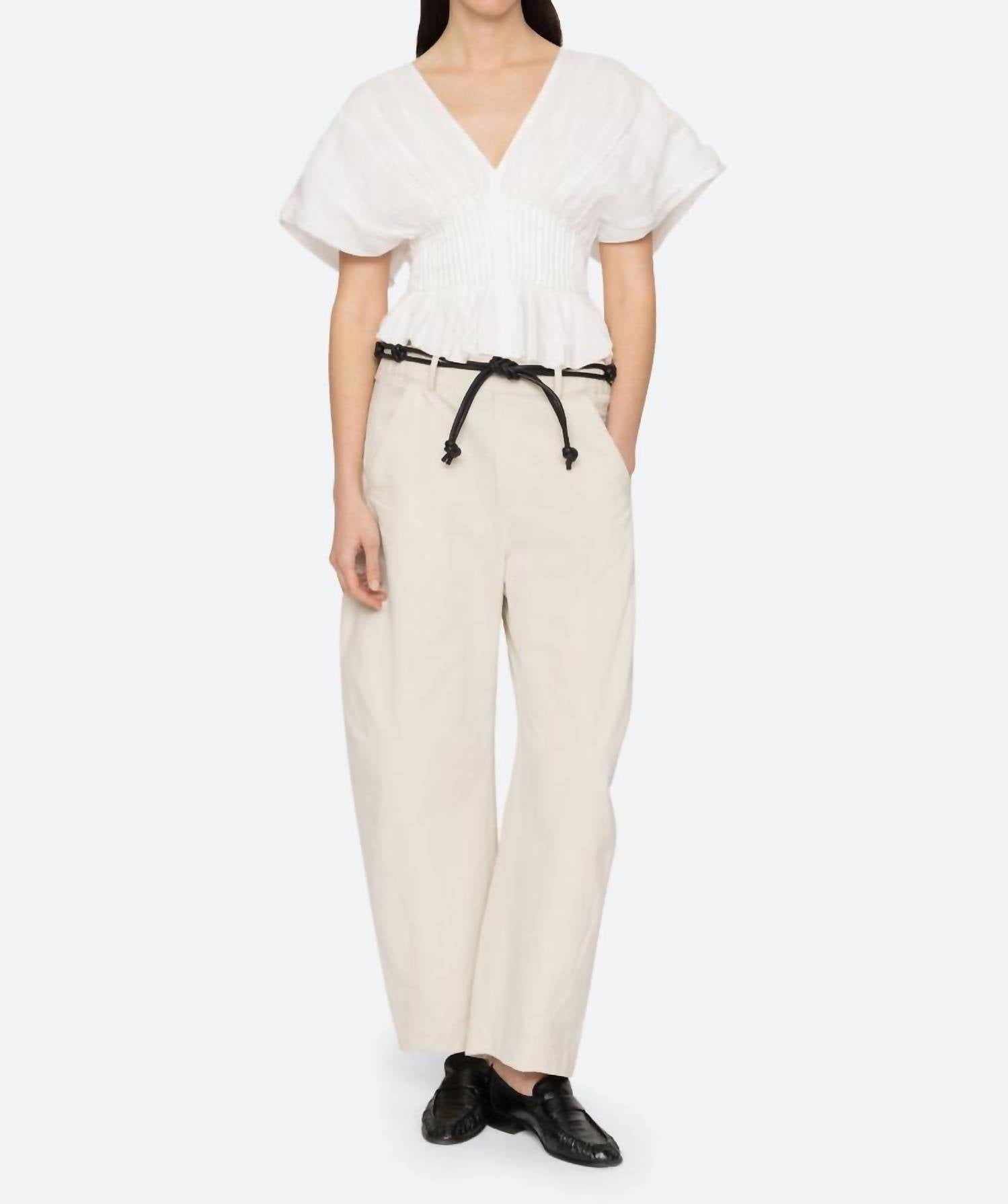 Sea - Zora Pleated Short Sleeved Top