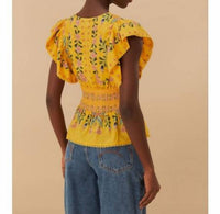 Farm Rio - Delicate Flowers Stripes Blouse