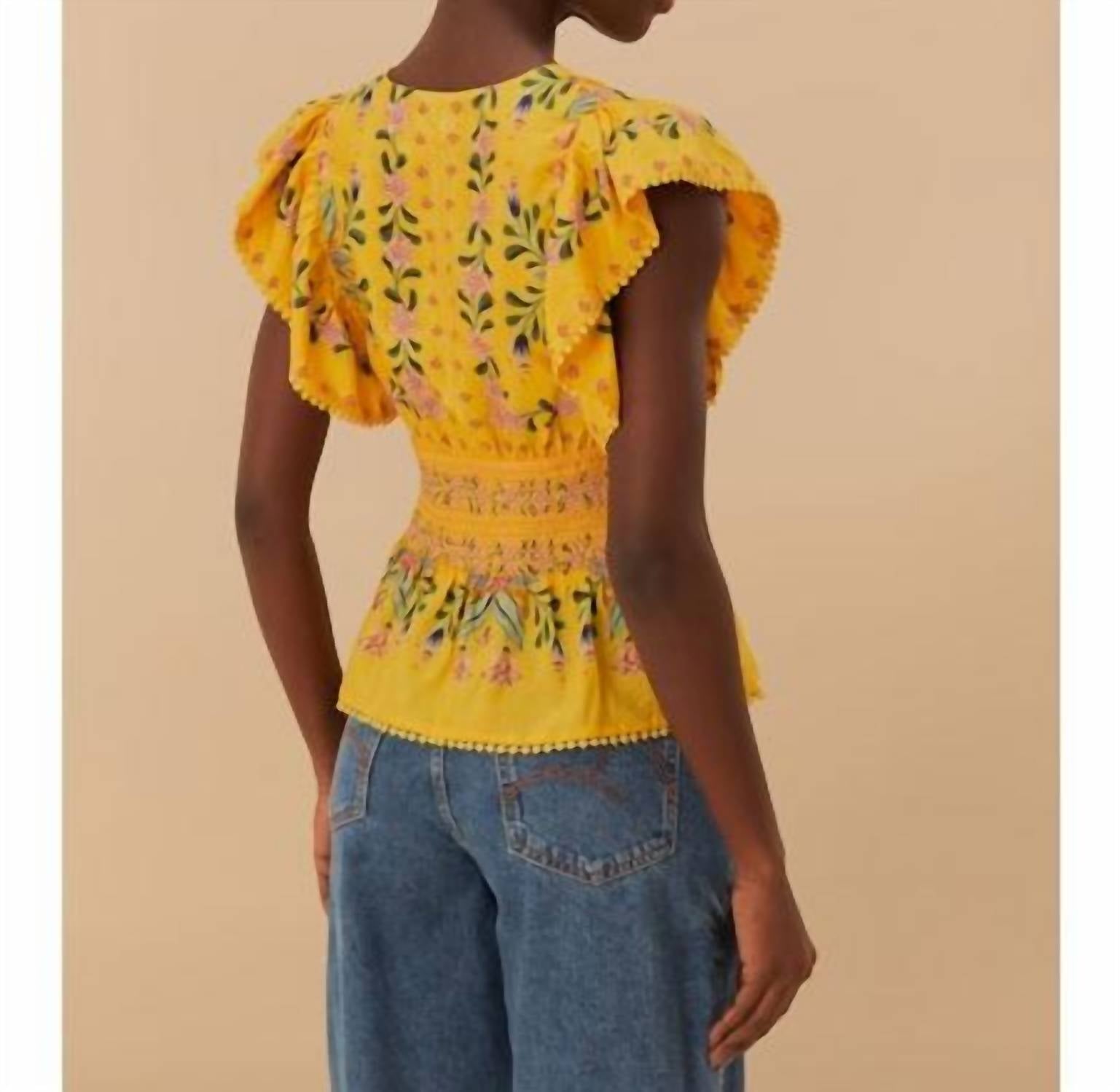 Farm Rio - Delicate Flowers Stripes Blouse