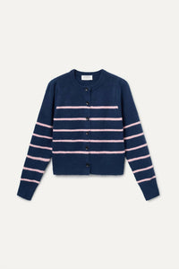 Compania Fantastica Women's Striped Cardigan in navy blue - women's cardigan - view 5