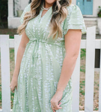 VICTORIA DUNN Magnolia Flutter Maxi Dress in botanical vine - women's dress - view 4