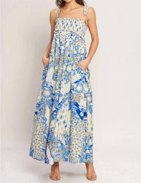 Flying Tomato - Smocked Bodice Maxi Dress