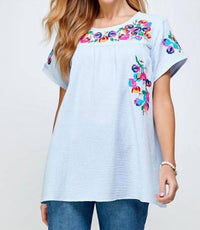 See And Be Seen - On The Border Embroidered Top